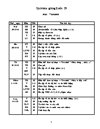 Giáo án giảng dạy tuần thứ 29