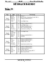 Kế hoạch bài học tuần 28