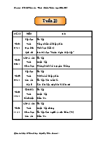 Giáo án dạy tuần 10 - Trường tiểu học Nguyễn 