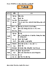 Giáo án dạy tuần 13 - Trường tiểu học Nguyễn Đình Chiểu