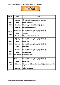 Giáo án dạy tuần 27 - Trường tiểu học Nguyễn Đình Chiểu