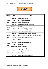 Giáo án dạy tuần 7 - Trường tiểu học Nguyễn Đ