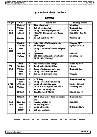 Kế hoạch dạy học tuần 1