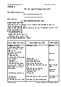 Giáo án dạy tuần 5 - Trường Tiểu học số 2 Xã Phúc Than