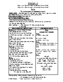 Giáo án Lớp 5 - Tuần dạy 17