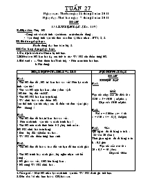 Giáo án Tuần 27 - Học kỳ 2 Lớp 5