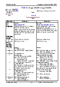 Kế hoạch dạy học Lớp ghép 4 + 5 - Tuần 11