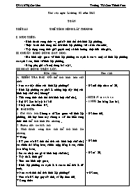 Giáo án Toán - Tiết 115: Thể tích hình lập phương