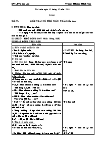 Giáo án Toán - Tiết 79: giải toán về tỉ số phần trăm (tiếp theo)