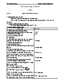 Giáo án Toán - Tiết 91: Diện tích hình thang