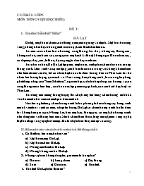 Giáo án Cuối kì I: lớp 5 môn Tiếng Việt (đọc hiểu)