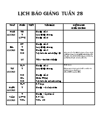 Lịch báo giảng tuần 28
