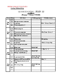 Kế hoạch bài dạy lớp 5 năm 2011 - Trường TH Kim Đồng - Tuần 11 (chi tiết)