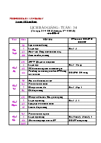 Kế hoạch bài dạy lớp 5 năm 2011 - Trường TH Kim Đồng - Tuần 34