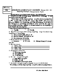 Đề kiểm tra định kỳ lần 3 (đọc hiểu) - Năm học 2010 - 2011 môn tiếng Việt lớp 5